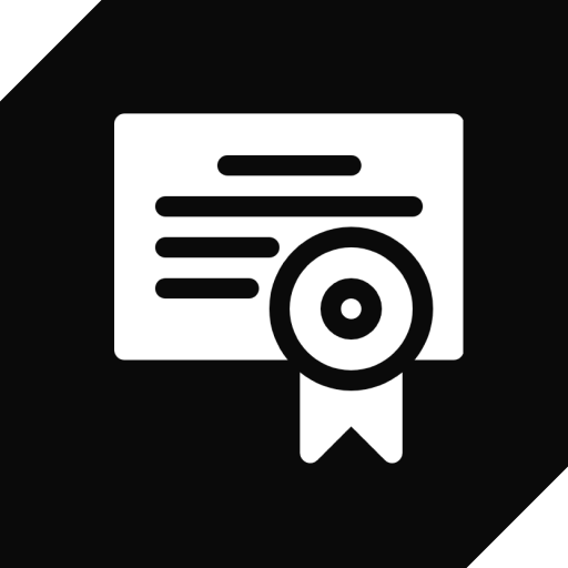 Certificate with award ribbon icon